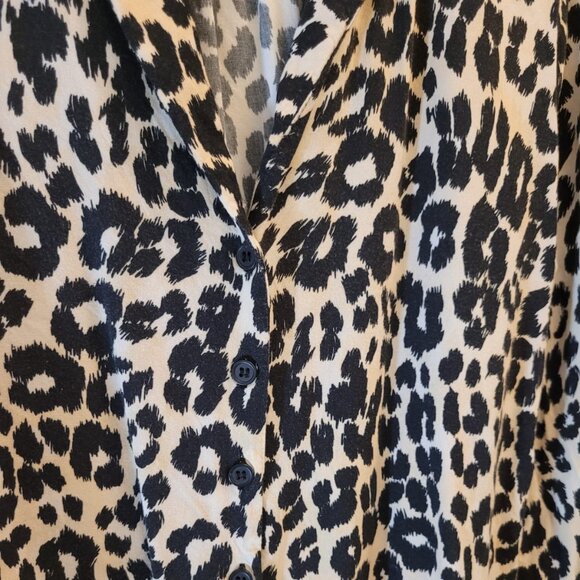 Topshop / Botton-Down / Crop / Leopard / Size US2 - Picture 6 of 8